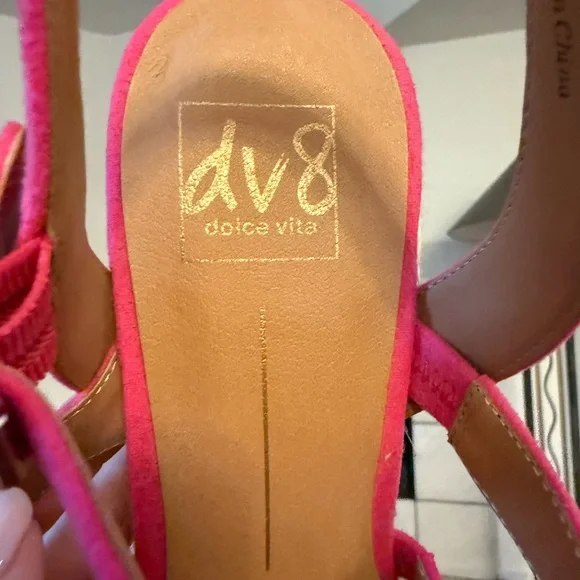 DV by Dolce Vita Hot Pink Strappy Wedges - Picture 4 of 6